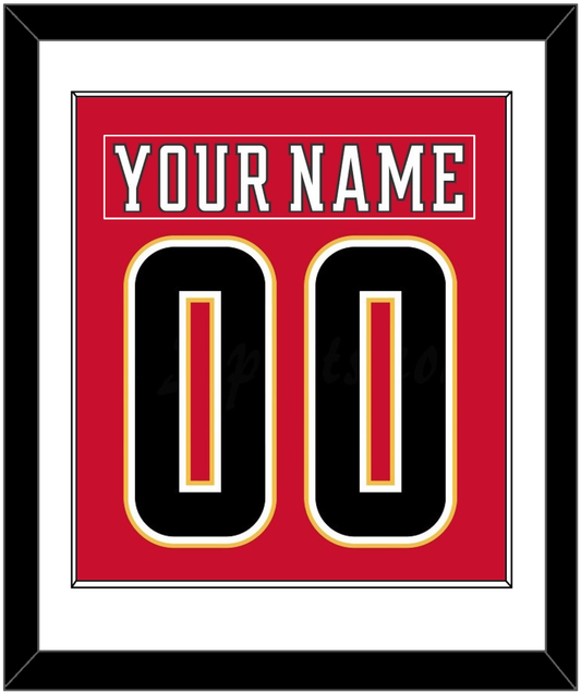 Calgary Nameplate & Number (Back) Combined - Home Red (2017-2020) - Essential Tier 1