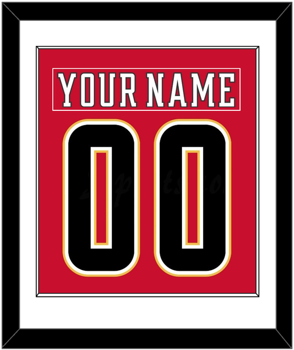 Calgary Nameplate & Number (Back) Combined - Home Red (2017-2020) - Single Mat 1