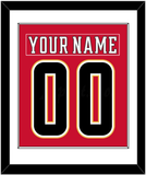 Calgary Nameplate & Number (Back) Combined - Home Red (2017-2020) - Single Mat 1