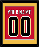 Calgary Nameplate & Number (Back) Combined - Home Red (2017-2020) - Single Mat 2