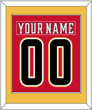 Calgary Nameplate & Number (Back) Combined - Home Red (2017-2020) - Single Mat 2