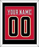 Calgary Nameplate & Number (Back) Combined - Home Red (2017-2020) - Single Mat 3