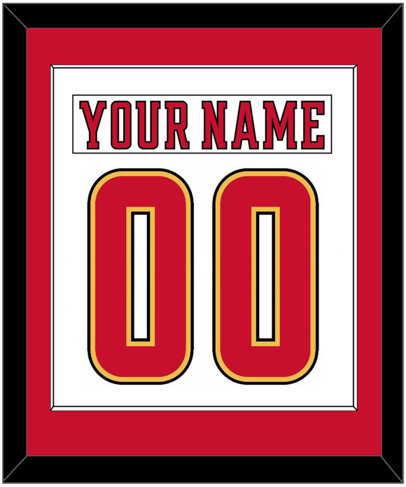 Calgary Nameplate & Number (Back) Combined - Road White (2017-2020) - Single Mat 1