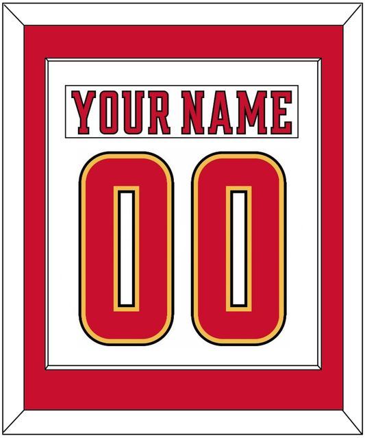 Calgary Nameplate & Number (Back) Combined - Road White (2017-2020) - Essential Tier 1