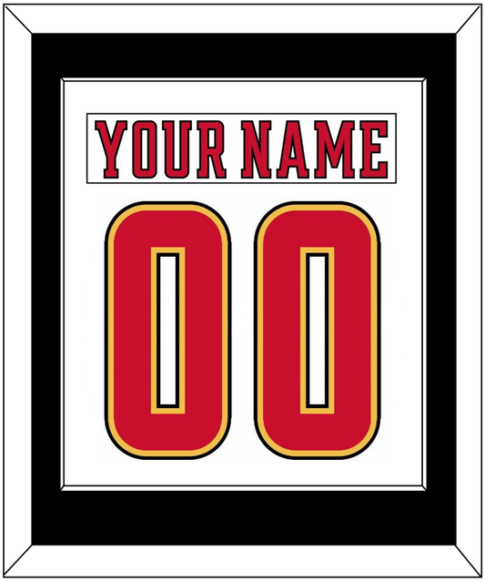 Calgary Nameplate & Number (Back) Combined - Road White (2017-2020) - Essential Tier 2