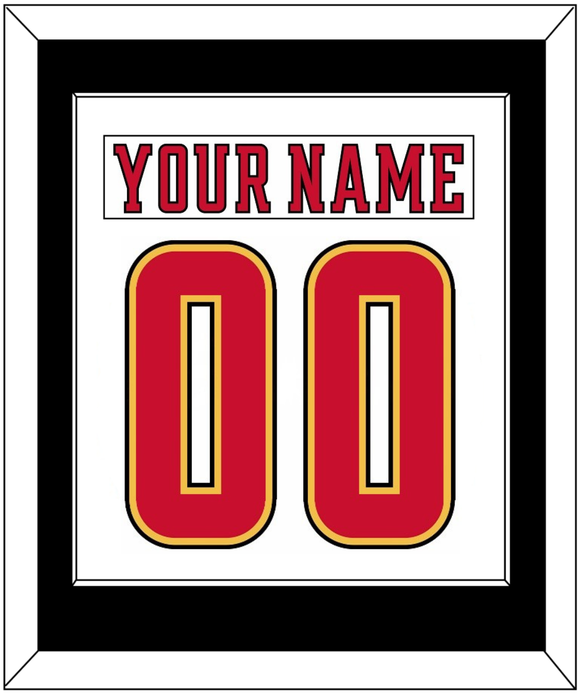Calgary Nameplate & Number (Back) Combined - Road White (2017-2020) - Single Mat 2