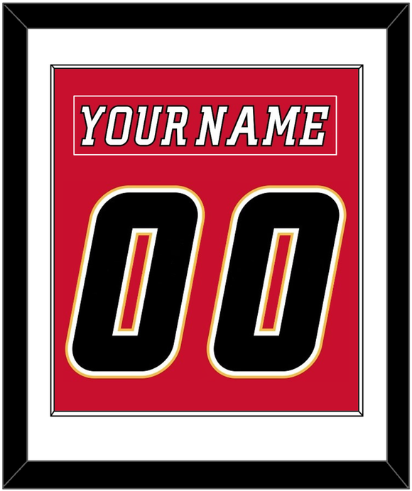 Calgary Nameplate & Number (Back) Combined - Home Red (2007-2017) - Single Mat 1