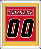 Calgary Nameplate & Number (Back) Combined - Home Red (2007-2017) - Single Mat 2