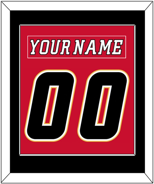 Calgary Nameplate & Number (Back) Combined - Home Red (2007-2017) - Essential Tier 3
