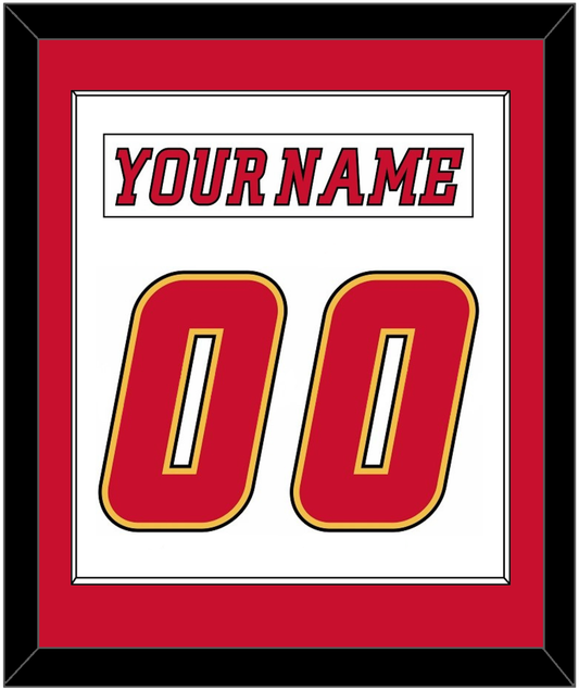 Calgary Nameplate & Number (Back) Combined - Road White (2007-2017) - Essential Tier 1