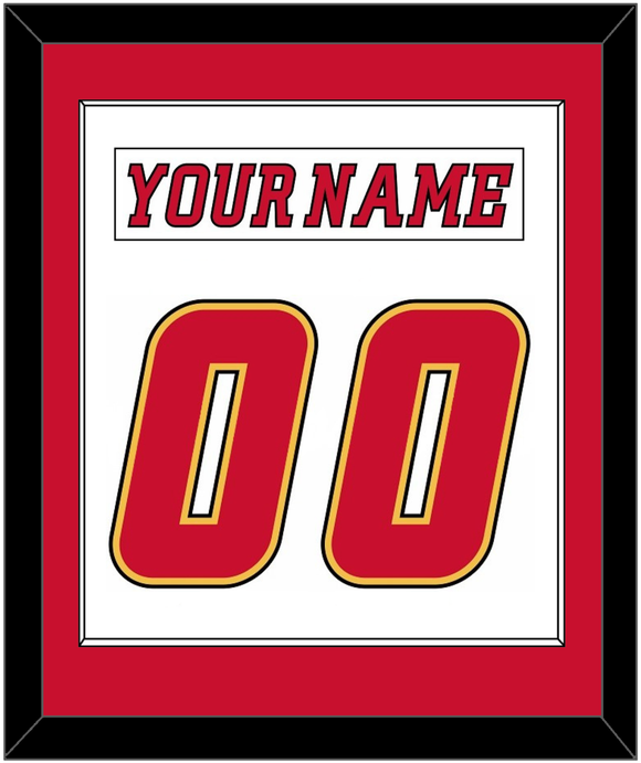 Calgary Nameplate & Number (Back) Combined - Road White (2007-2017) - Single Mat 1