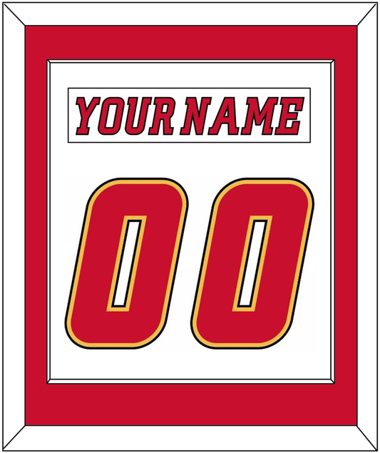 Calgary Nameplate & Number (Back) Combined - Road White (2007-2017) - Essential Tier 1