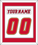 Calgary Nameplate & Number (Back) Combined - Road White (2007-2017) - Single Mat 1