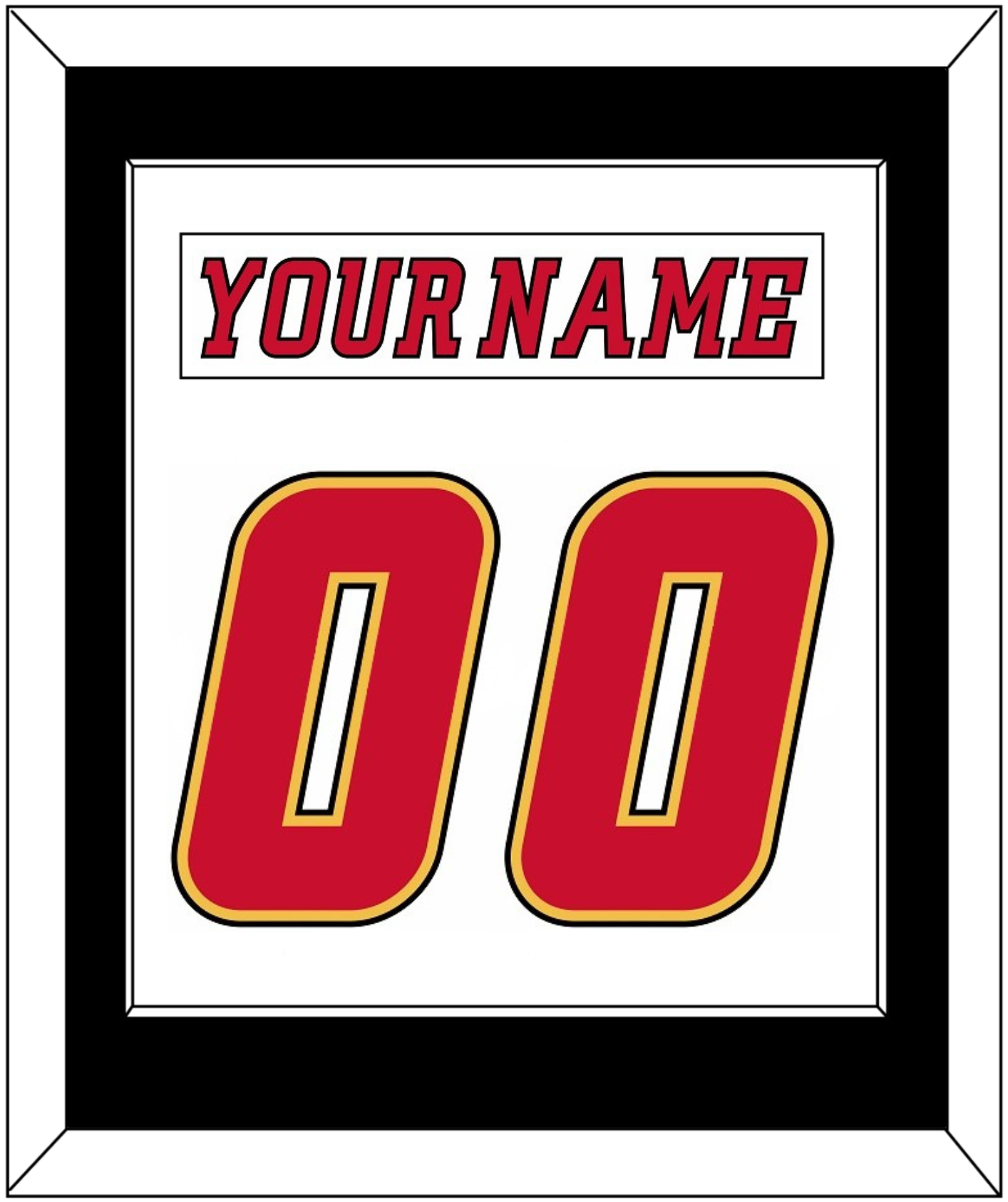 Calgary Nameplate & Number (Back) Combined - Road White (2007-2017) - Essential Tier 2