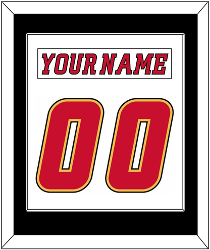 Calgary Nameplate & Number (Back) Combined - Road White (2007-2017) - Essential Tier 2