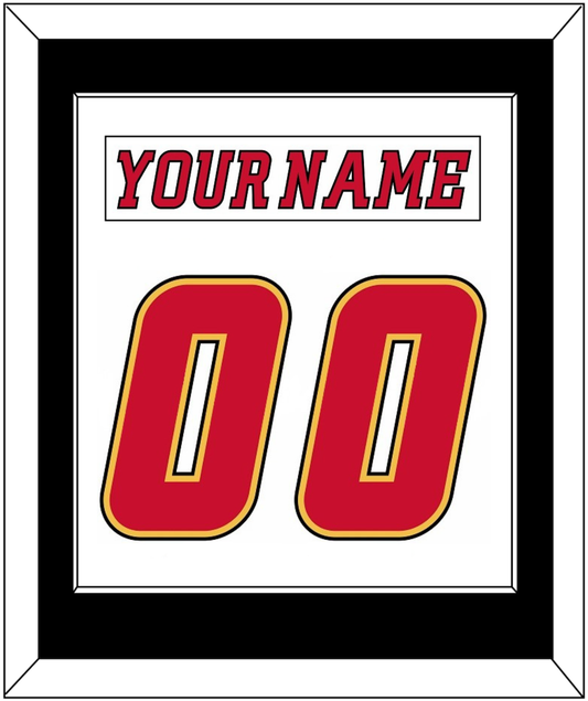 Calgary Nameplate & Number (Back) Combined - Road White (2007-2017) - Essential Tier 2
