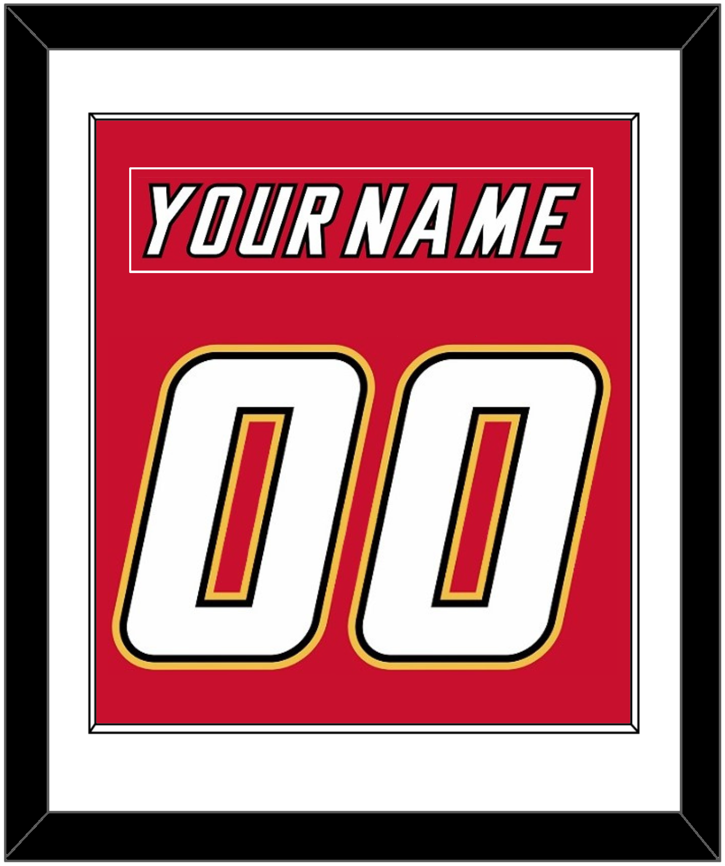 Calgary Nameplate & Number (Back) Combined - Road Red (1995-2000) - Essential Tier 1