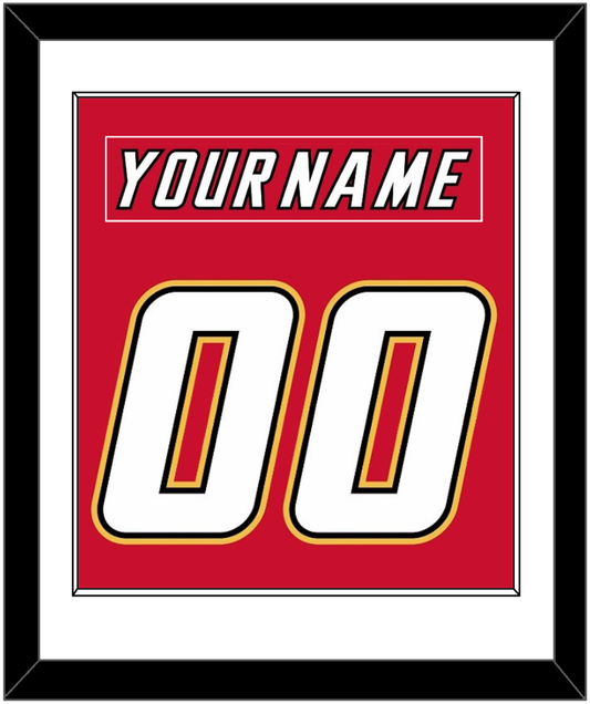Calgary Nameplate & Number (Back) Combined - Road Red (1995-2000) - Essential Tier 1