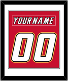 Calgary Nameplate & Number (Back) Combined - Road Red (1995-2000) - Single Mat 1
