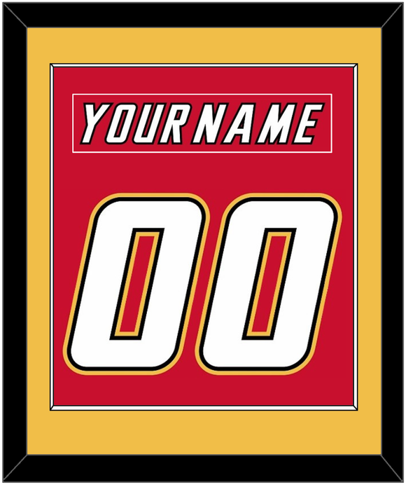 Calgary Nameplate & Number (Back) Combined - Road Red (1995-2000) - Single Mat 2
