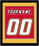 Calgary Nameplate & Number (Back) Combined - Road Red (1995-2000) - Single Mat 2