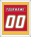 Calgary Nameplate & Number (Back) Combined - Road Red (1995-2000) - Single Mat 2