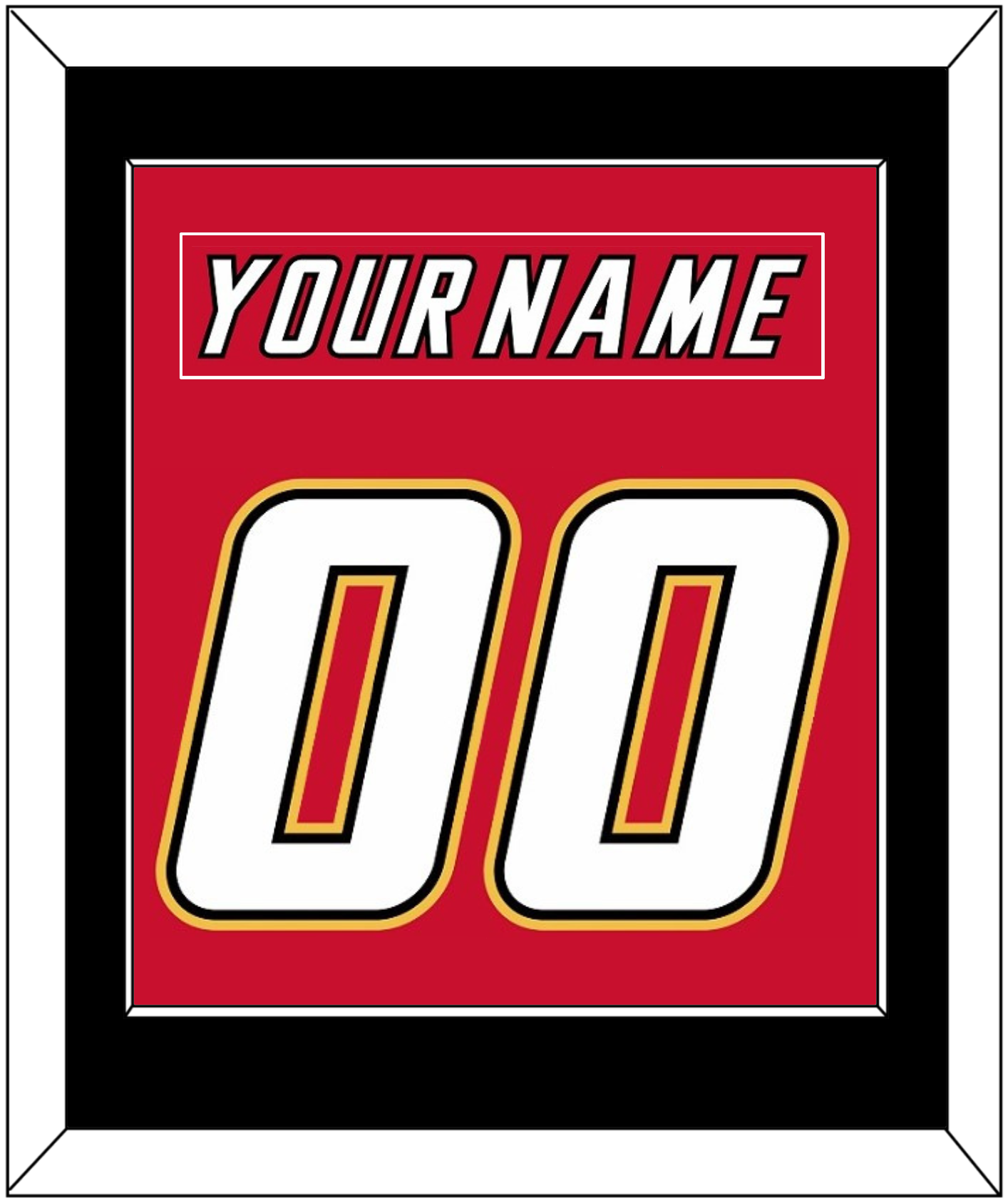 Calgary Nameplate & Number (Back) Combined - Road Red (1995-2000) - Essential Tier 3