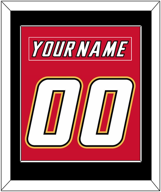 Calgary Nameplate & Number (Back) Combined - Road Red (1995-2000) - Essential Tier 3