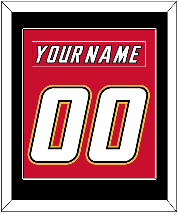 Calgary Nameplate & Number (Back) Combined - Road Red (1995-2000) - Single Mat 3