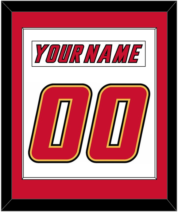 Calgary Nameplate & Number (Back) Combined - Home White (1995-2000) - Single Mat 1
