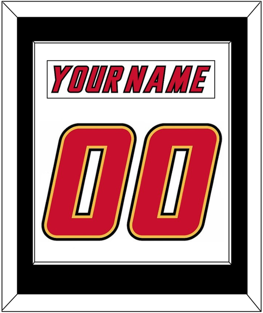Calgary Nameplate & Number (Back) Combined - Home White (1995-2000) - Essential Tier 2