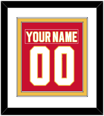 Calgary Nameplate & Number (Back) Combined - Home Red - Signature Tier 1