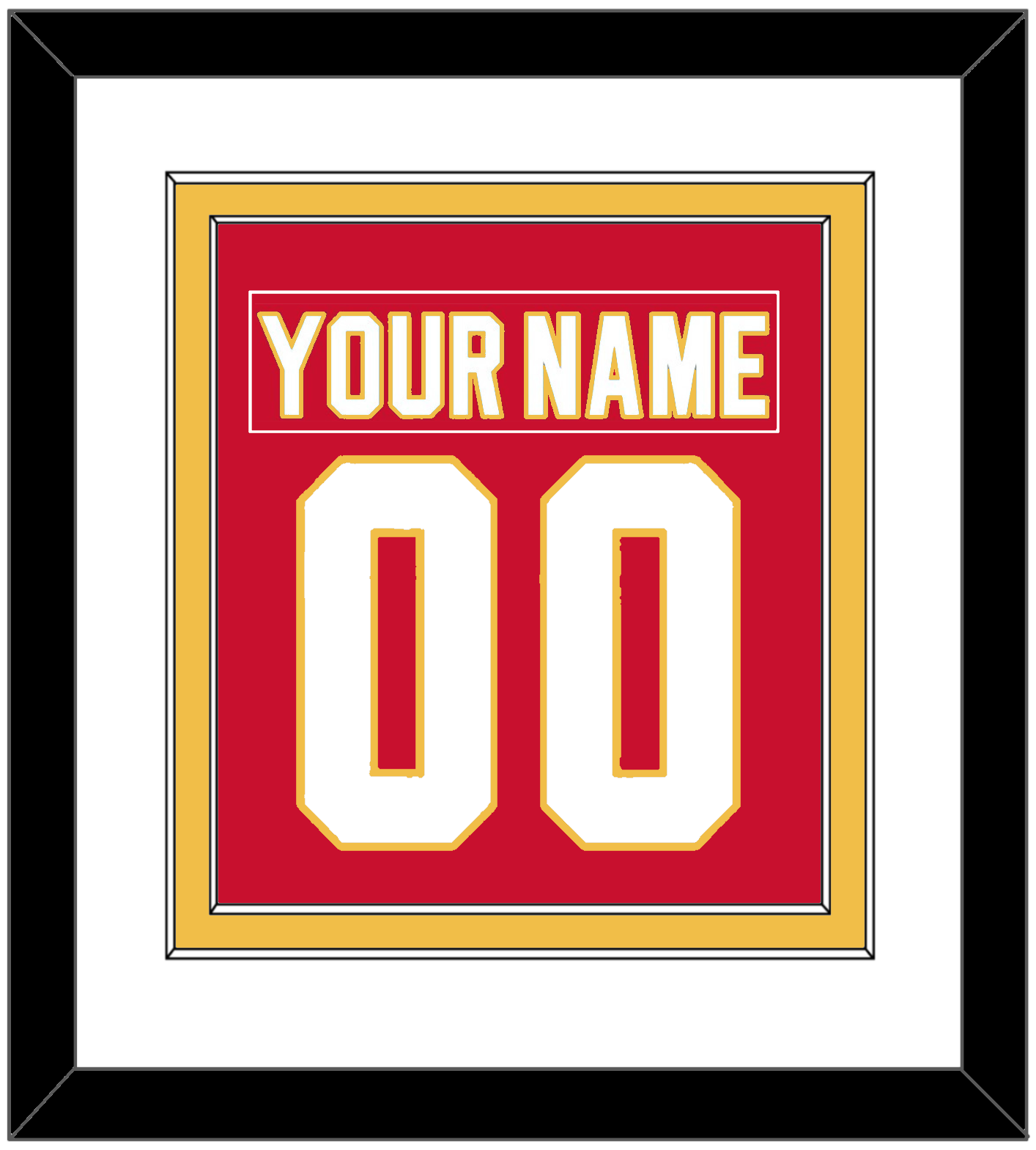 Calgary Nameplate & Number (Back) Combined - Road Red (1980-1994) - Signature Tier 1