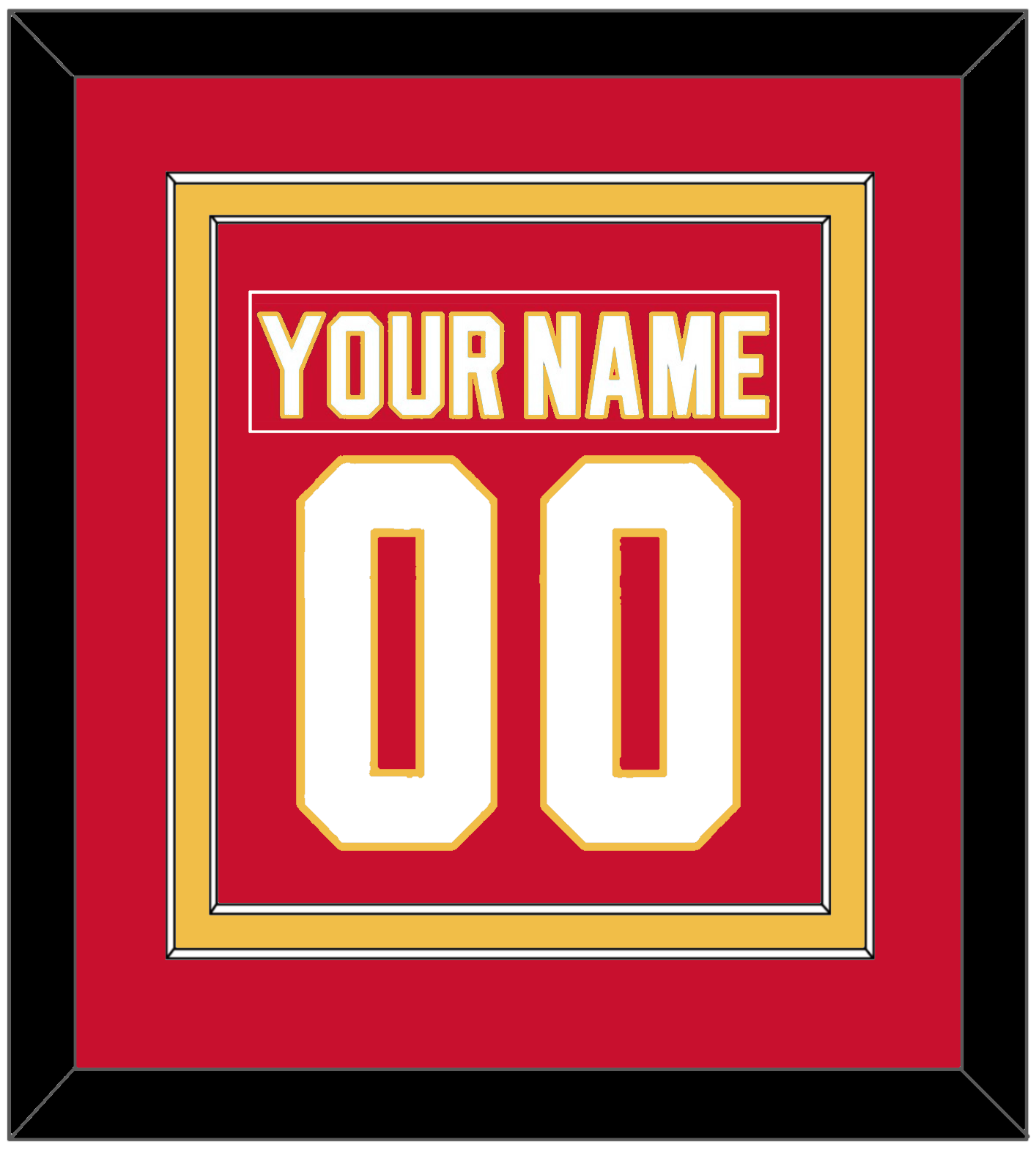 Calgary Nameplate & Number (Back) Combined - Road Red (1980-1994) - Signature Tier 2