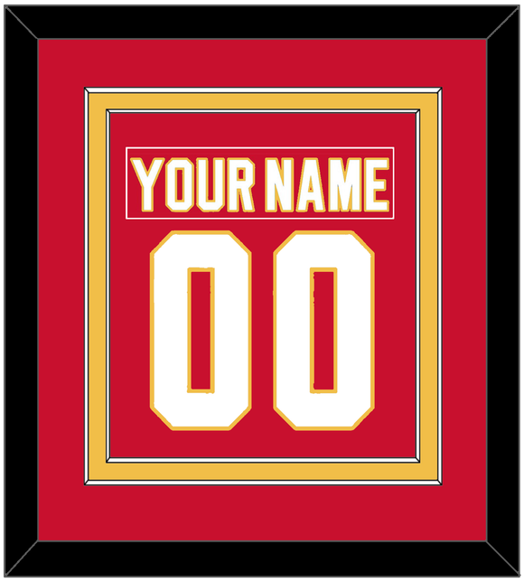 Calgary Nameplate & Number (Back) Combined - Home Red - Double Mat 2