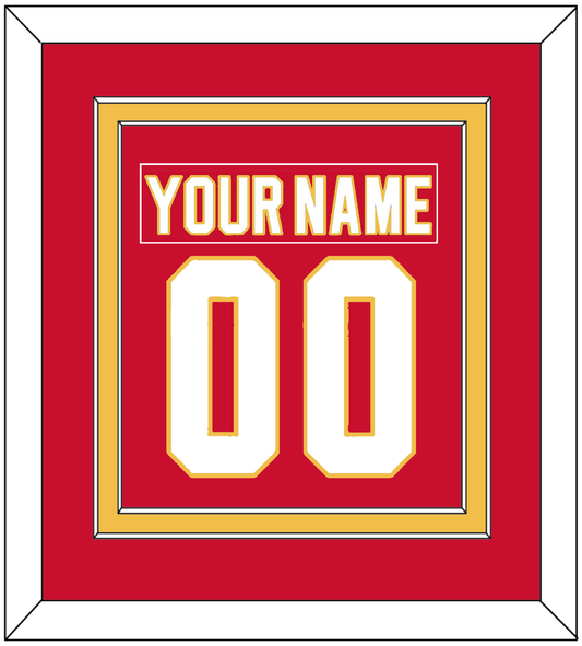 Calgary Nameplate & Number (Back) Combined - Road Red (1980-1994) - Signature Tier 2