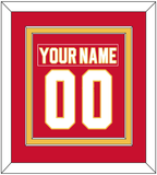Calgary Nameplate & Number (Back) Combined - Road Red (1980-1994) - Double Mat 2
