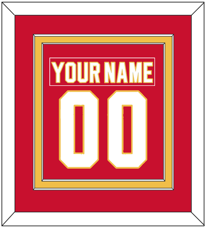 Calgary Nameplate & Number (Back) Combined - Home Red - Signature Tier 2