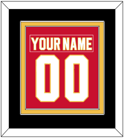 Calgary Nameplate & Number (Back) Combined - Home Red - Signature Tier 3