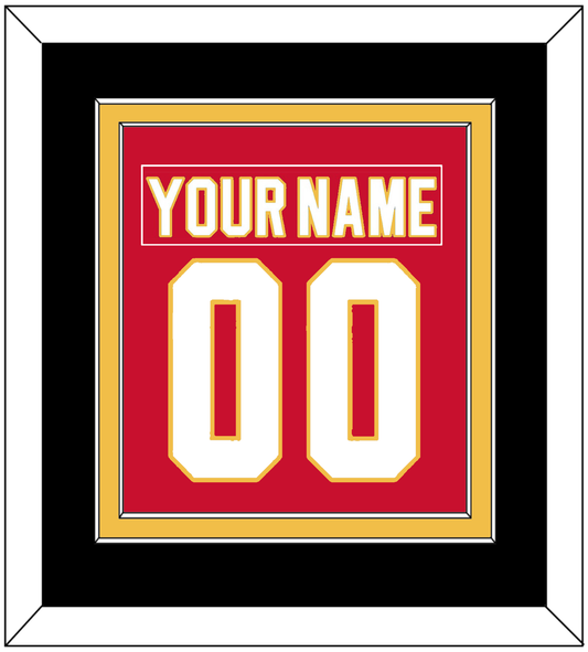 Calgary Nameplate & Number (Back) Combined - Home Red - Signature Tier 3