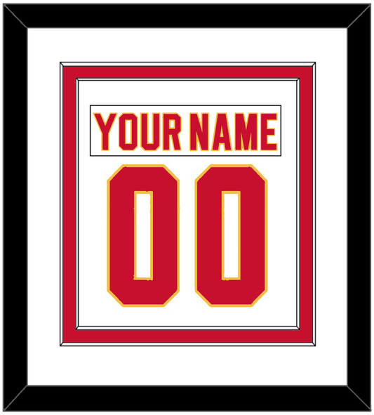 Calgary Nameplate & Number (Back) Combined - Home White (1980-1994) - Signature Tier 1