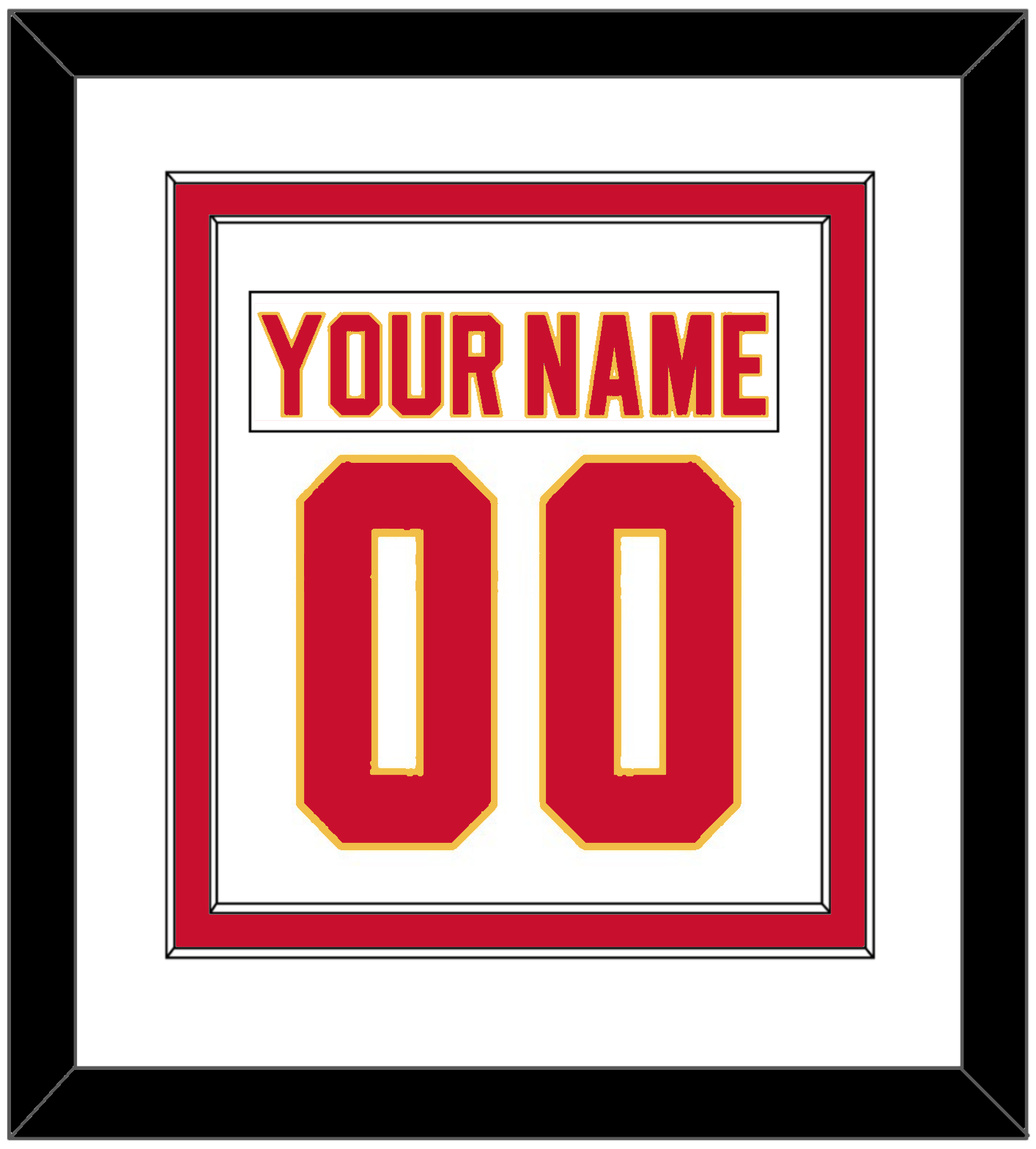 Calgary Nameplate & Number (Back) Combined - Road White - Signature Tier 1
