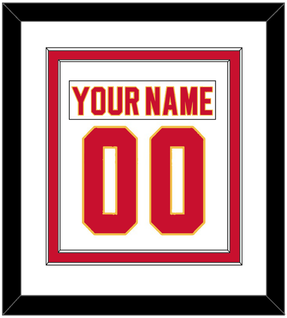 Calgary Nameplate & Number (Back) Combined - Road White - Double Mat 1