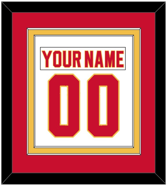 Calgary Nameplate & Number (Back) Combined - Road White - Double Mat 2