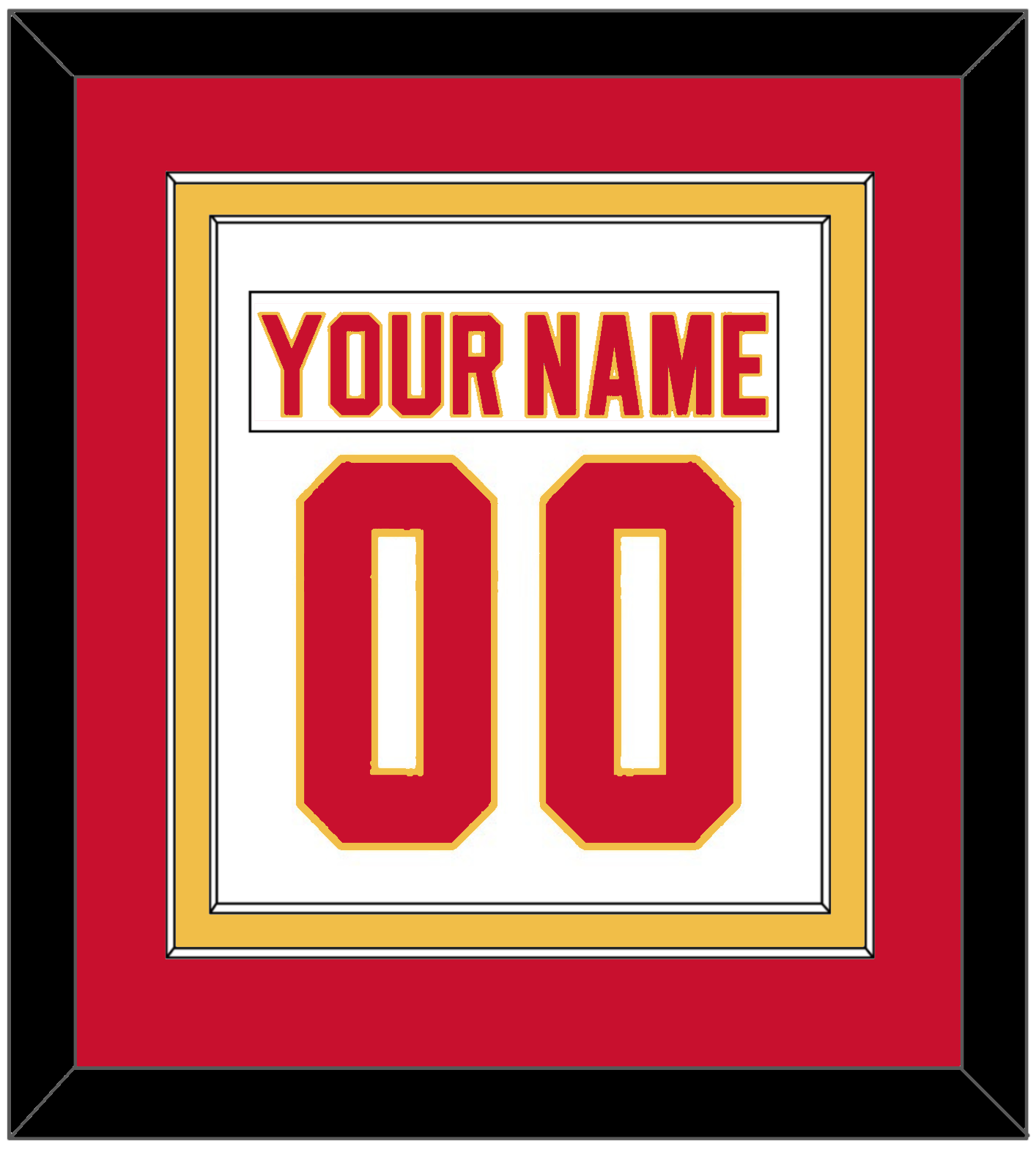 Calgary Nameplate & Number (Back) Combined - Home White (1980-1994) - Signature Tier 2