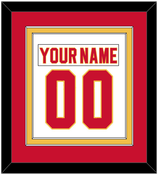 Calgary Nameplate & Number (Back) Combined - Home White (1980-1994) - Signature Tier 2