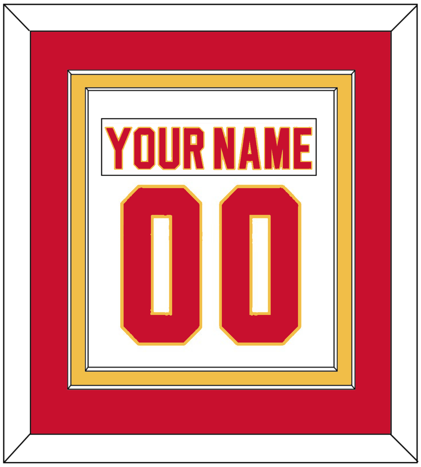 Calgary Nameplate & Number (Back) Combined - Road White - Signature Tier 2
