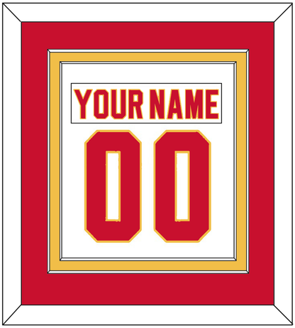 Calgary Nameplate & Number (Back) Combined - Road White - Signature Tier 2