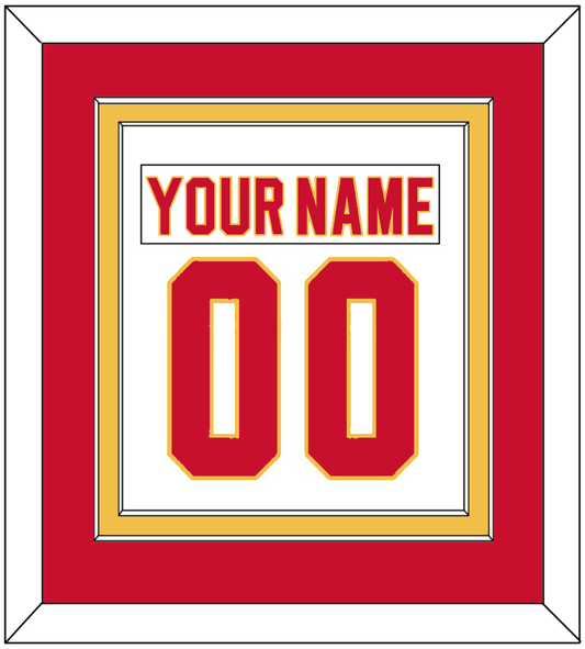 Calgary Nameplate & Number (Back) Combined - Home White (1980-1994) - Signature Tier 2