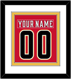 Calgary Nameplate & Number (Back) Combined - Home Red (2017-2020) - Double Mat 1
